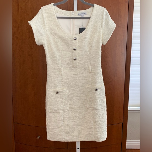 Guess Dresses & Skirts - Women’s Guess Tiffany Tweed Cream Dress-Size Medium